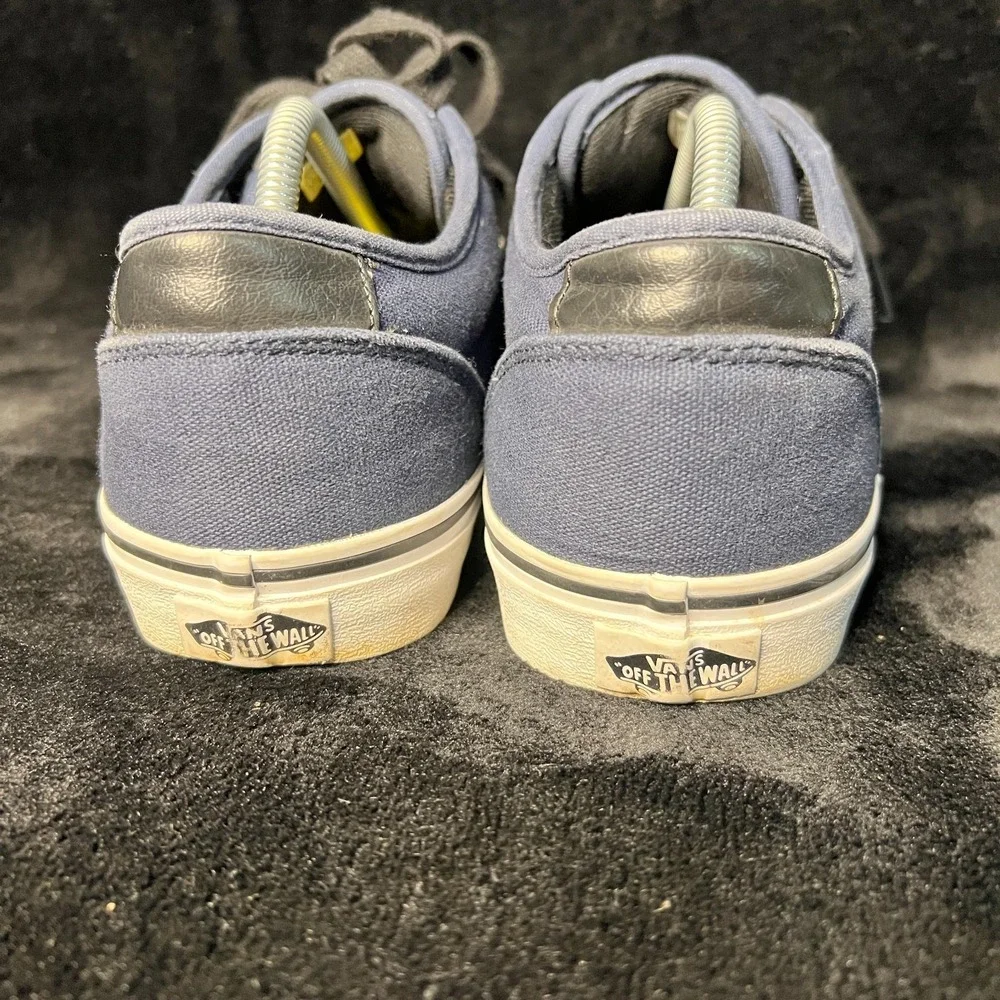 Vans Atwood Mens 11 Skateboard Shoes Navy White Canvas Lace Up Athletic Sneaker